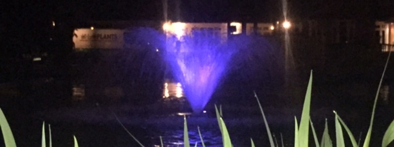 Otterbine Fractional series aerating fountain in Chigwell, Essex with RGB LED lights