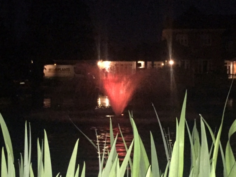 Otterbine Fractional series aerating fountain in Chigwell, Essex with RGB LED lights