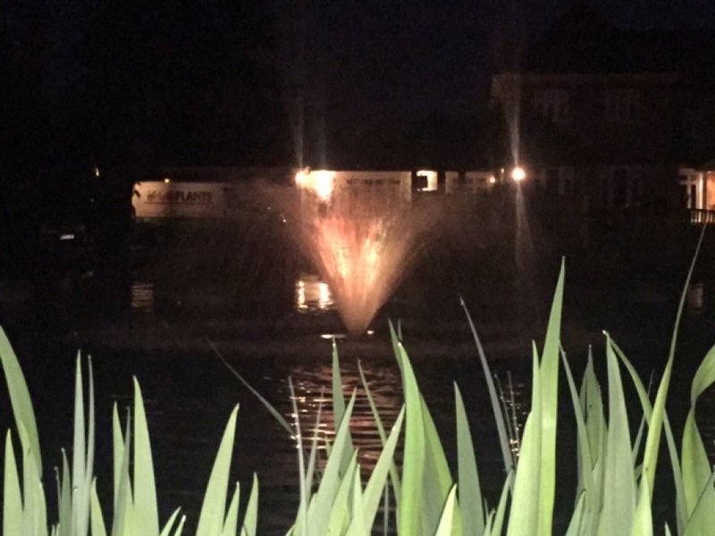 Otterbine Fractional series aerating fountain in Chigwell, Essex with RGB LED lights