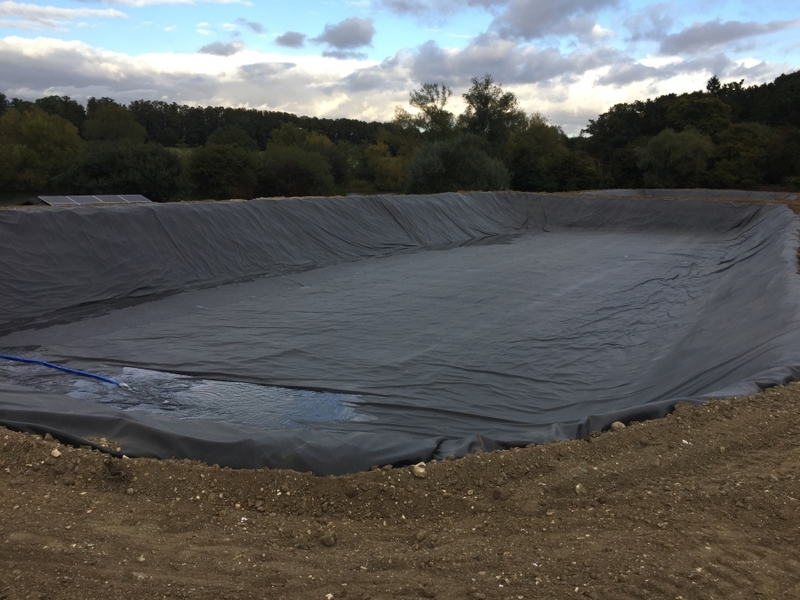 Great Hallingbury, Essex stock pond construction, Firestone EPDM linings, Fish supply and fish transportation