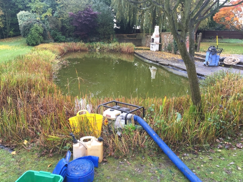  pond cleaning and de silting Sible Hedingham, Halsted, Essex