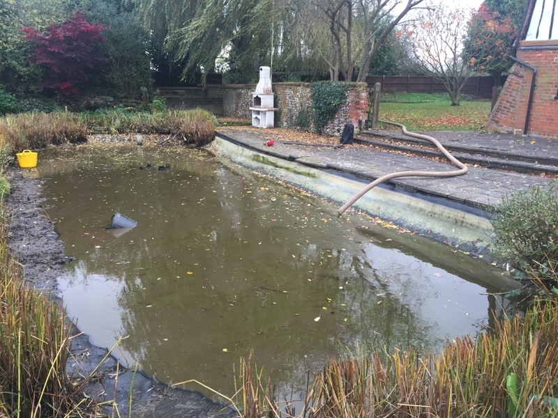  pond cleaning and de silting Sible Hedingham, Halsted, Essex