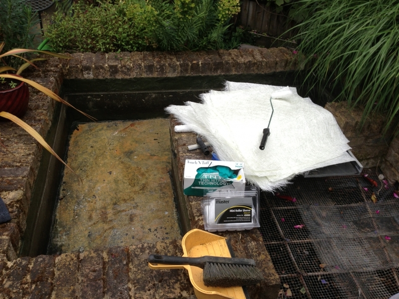 Pond clean and re sealing using GRP in Chiswick, London