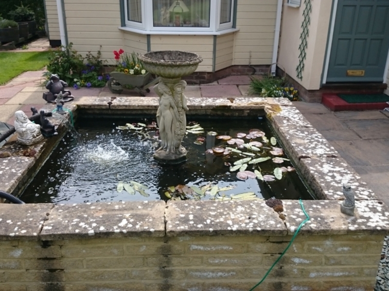 Pond clean in Clavering, Essex