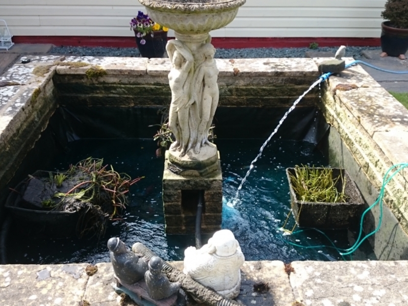 Pond clean in Clavering, Essex