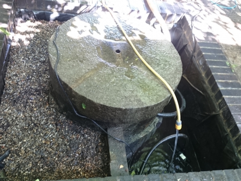 Garden waterfeature clean in Holloway, Islington, London