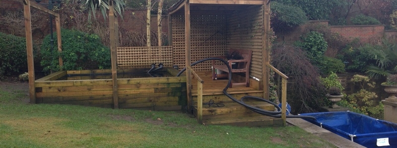 Raised pond clean in Hampstead, London