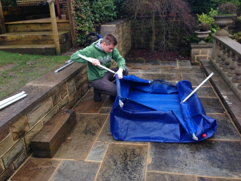 Raised pond clean in Hampstead, London