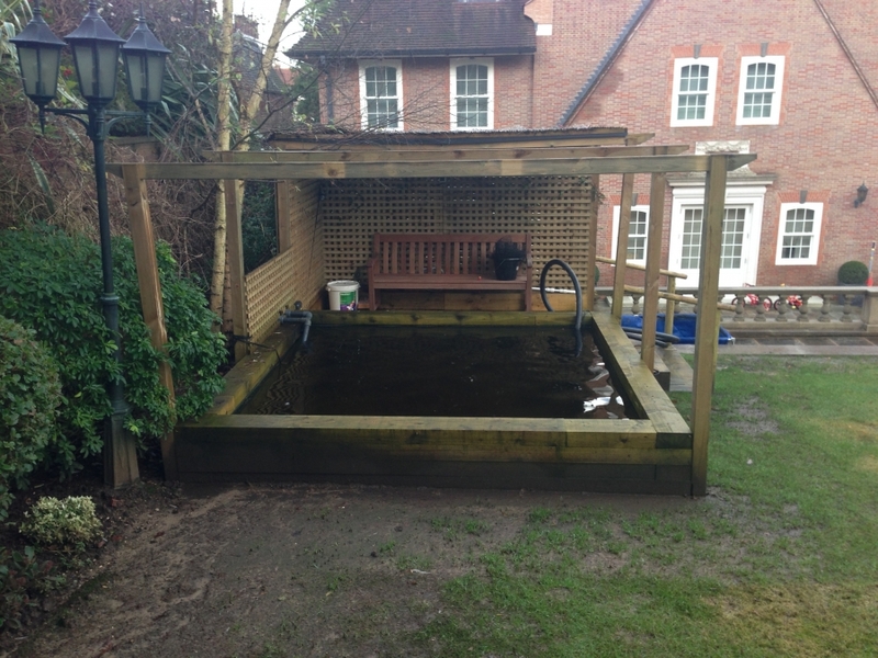 Raised pond clean in Hampstead, London