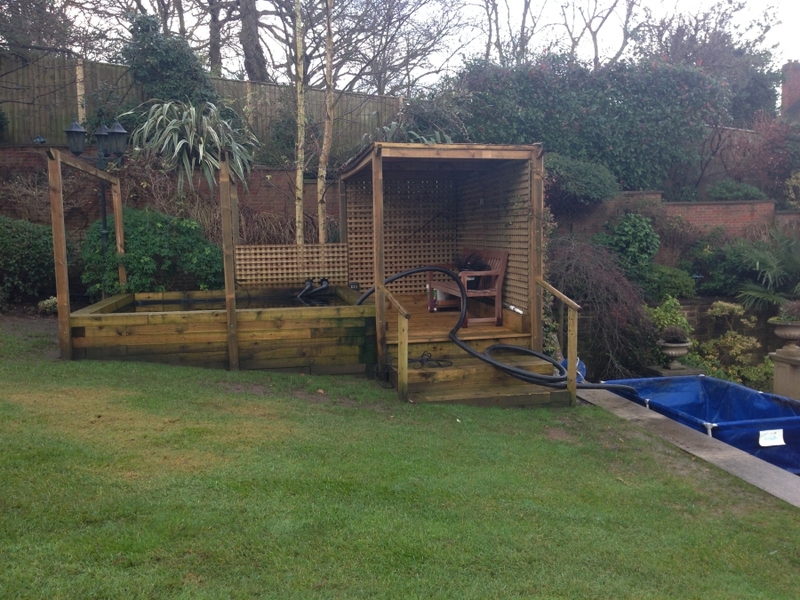 Raised pond clean in Hampstead, London