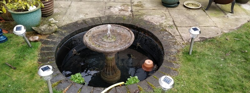 Small fountain clean in Cherry Hinton, Cambridge.