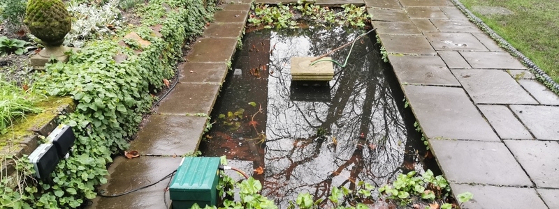 Pond clean and fountain installation in Cannonbury, Islington, London.