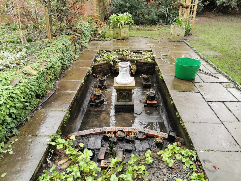 Pond clean and fountain installation in Cannonbury, Islington, London.