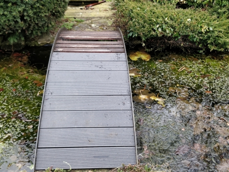 Pond clean, Bridge repair and aeration installation in Bury St Edmunds, Suffolk.