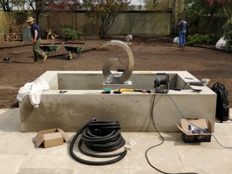 Pond construction and Water Feature installation in Newmarket, Suffolk.
