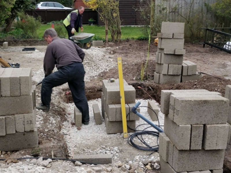 Pond construction and Water Feature installation in Newmarket, Suffolk.