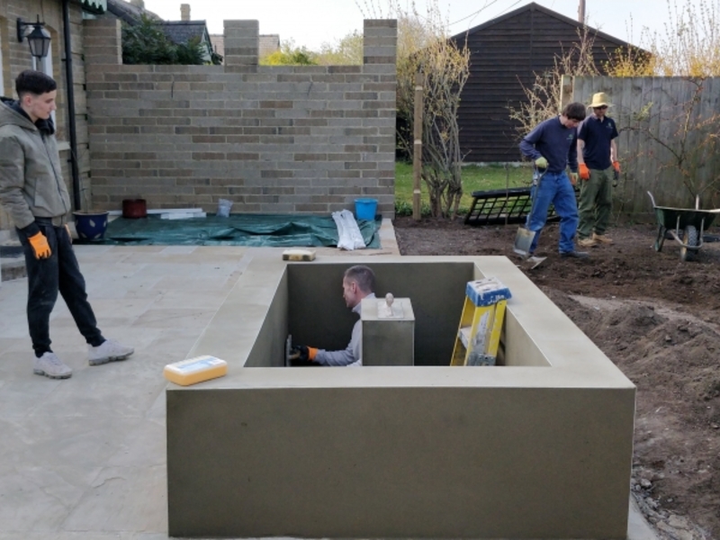 Pond construction and Water Feature installation in Newmarket, Suffolk.