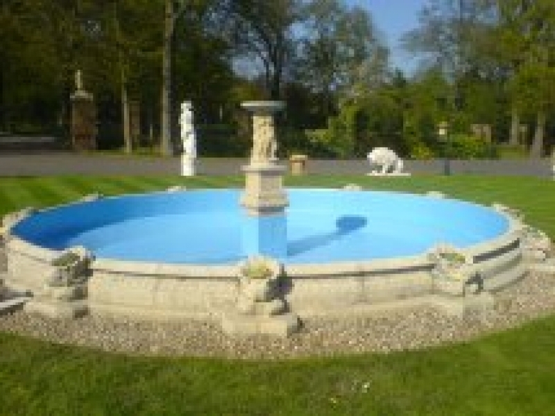 Fountain basin fibreglassing in Theydon Bois, Essex.