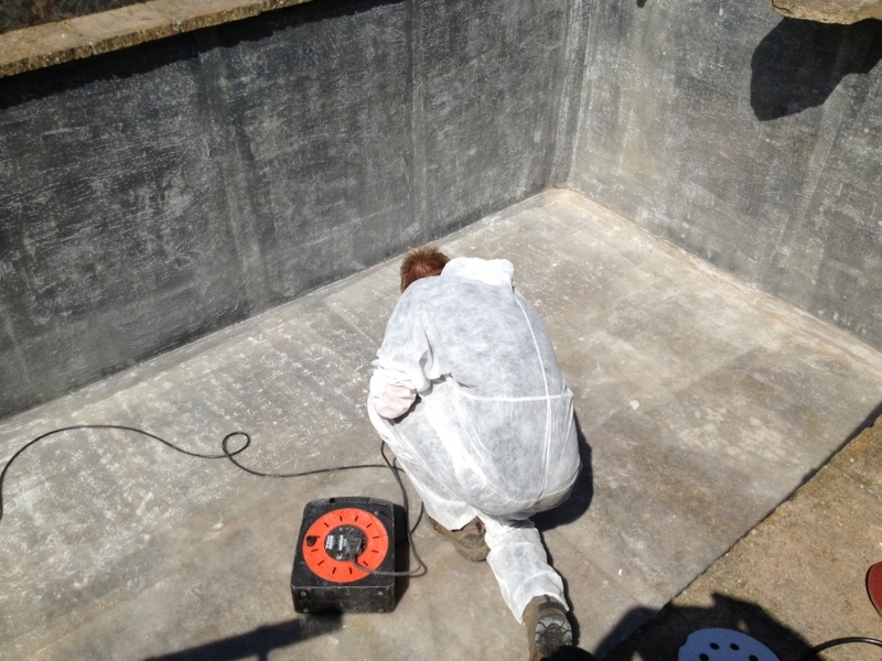 Koi pond fibreglassing in Kelvedon Hatch, Brentwood, Essex.