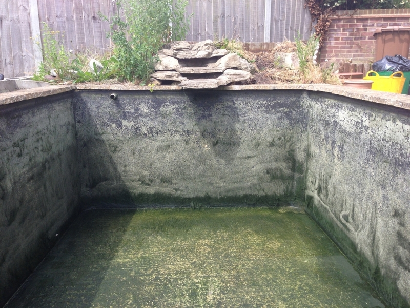 Koi pond fibreglassing in Kelvedon Hatch, Brentwood, Essex.