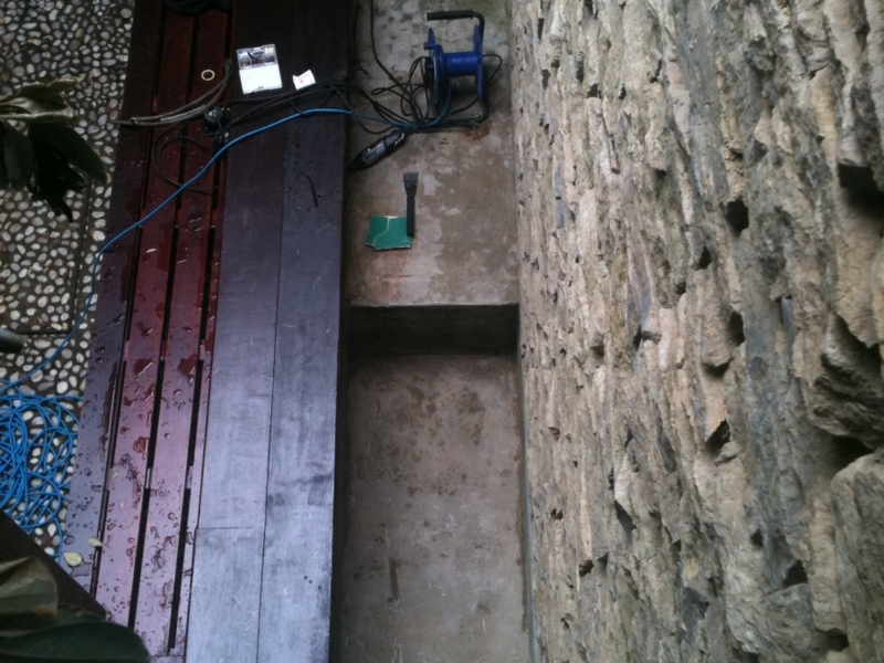 Waterfeature resealing with fibreglass in Fitzrovia, London.