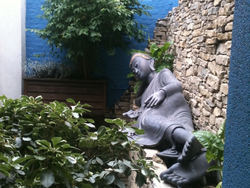 Waterfeature resealing with fibreglass in Fitzrovia, London.