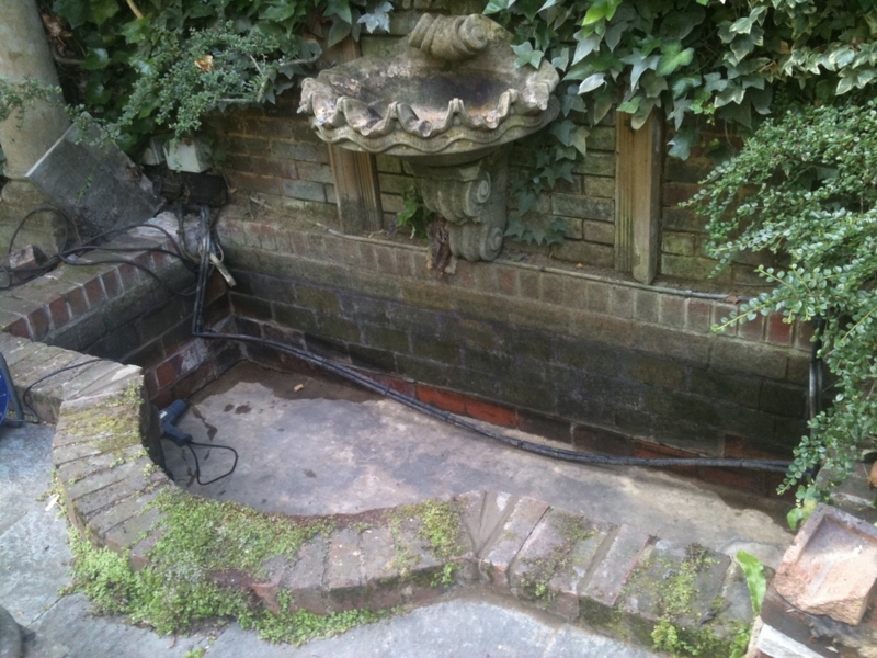 waterfeature resealing in Hampstead, London.