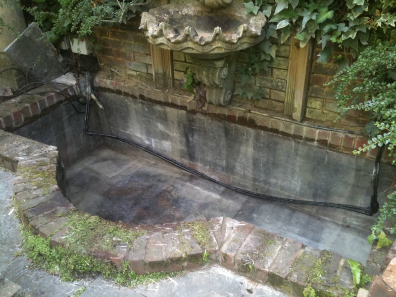 waterfeature resealing in Hampstead, London.