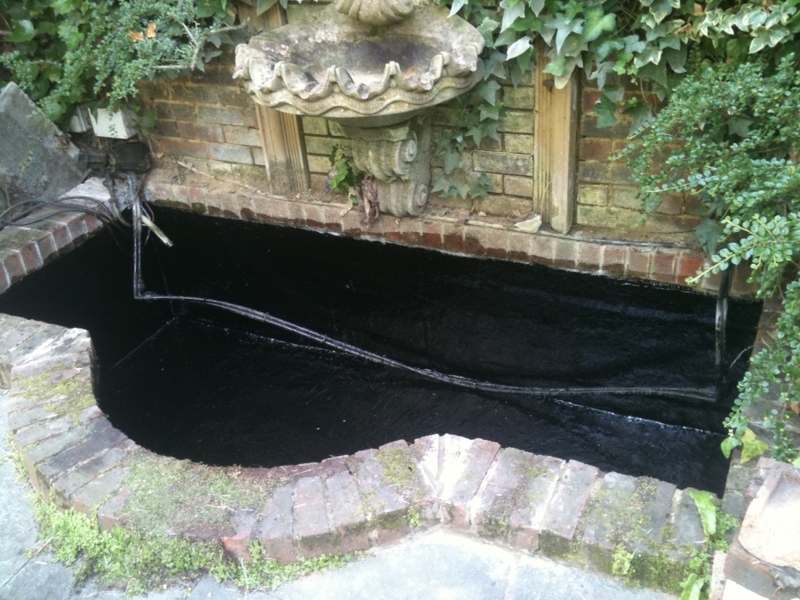 waterfeature resealing in Hampstead, London.