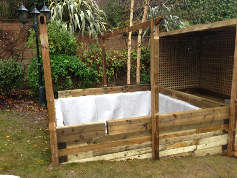 Raised pond construction in Hampstead, London.