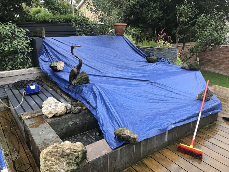 Pond clean and resealing in Royston, Hertfordshire