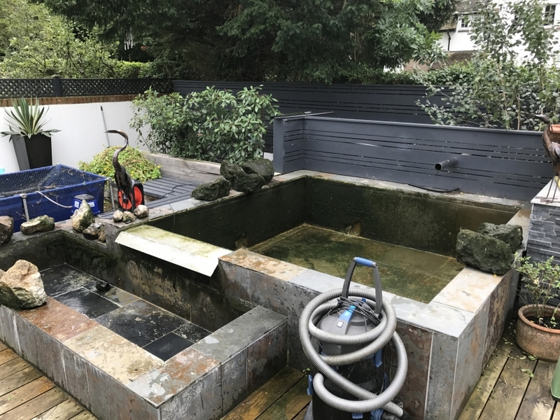 Pond clean and resealing in Royston, Hertfordshire