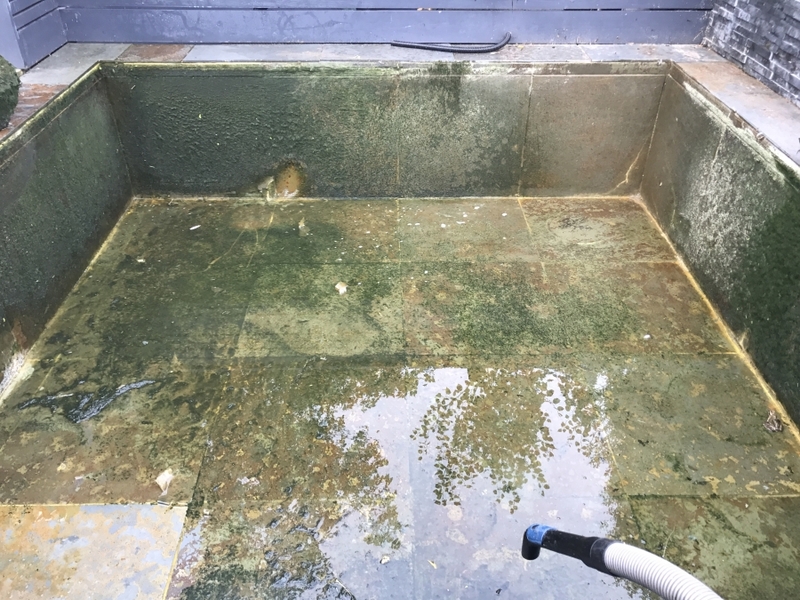 Pond clean and resealing in Royston, Hertfordshire