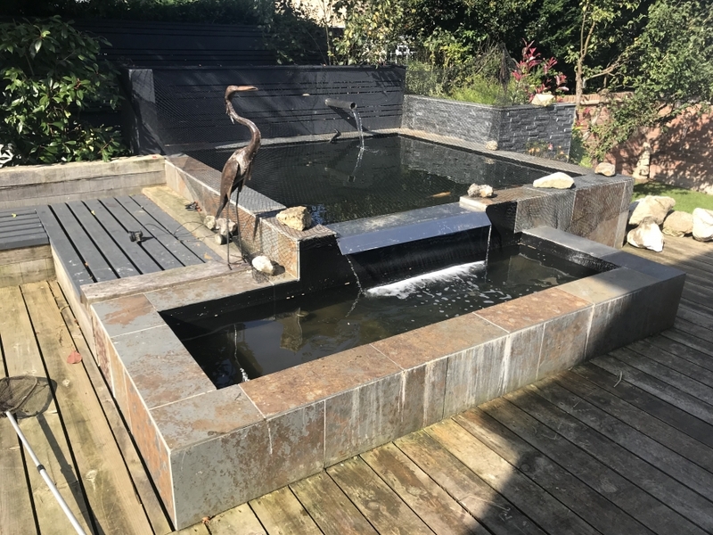 Pond clean and resealing in Royston, Hertfordshire