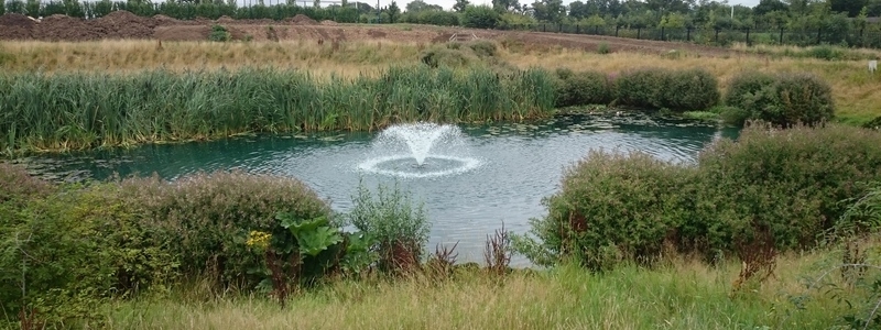 Tottenham Hotspurs Football Club aerating fountain Enfield London