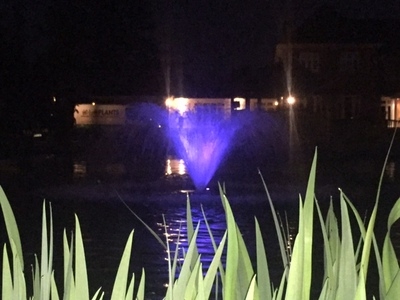 Otterbine Fractional series aerating fountain in Chigwell, Essex with RGB LED lights