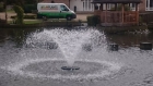 Otterbine Fractional series aerating fountain in Chigwell, Essex with RGB LED lights