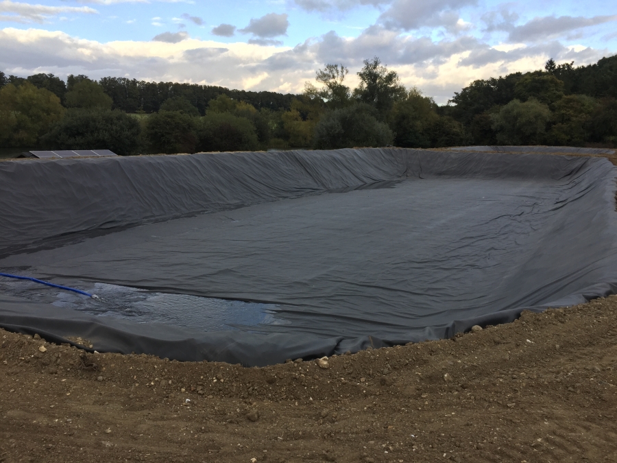 Great Hallingbury, Essex stock pond construction, Firestone EPDM linings, Fish supply and fish transportation