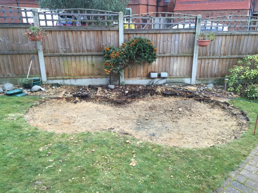 koi pond build, Hockley, Essex