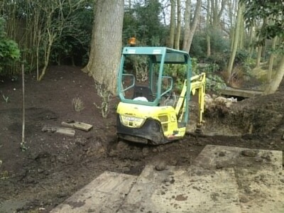 Pond construction Cuffley Hertfordshire