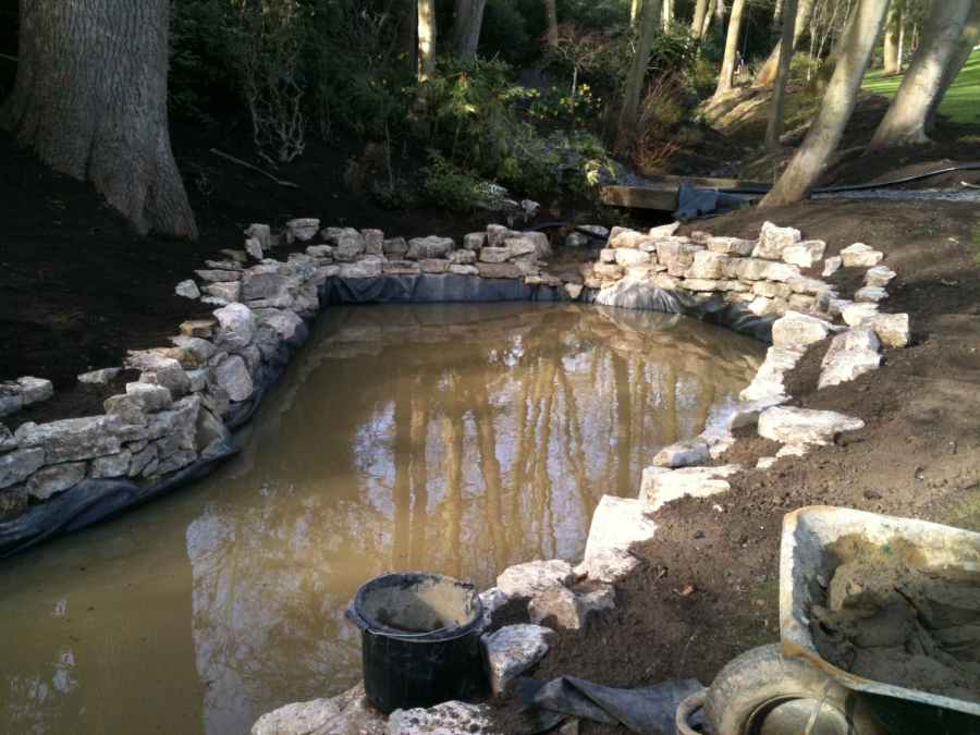 Pond construction Cuffley Hertfordshire