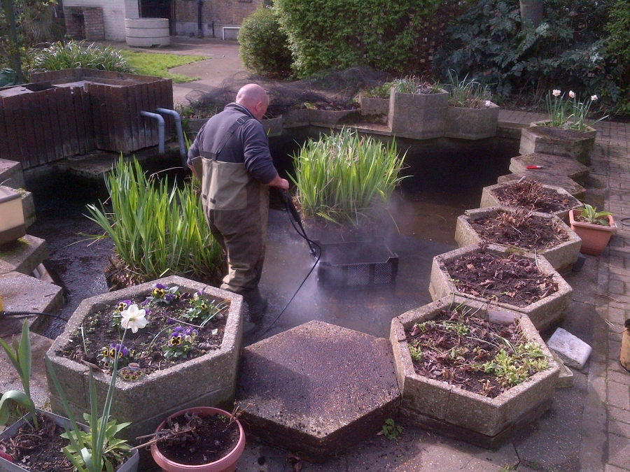 Pond fibreglassing Care home in Southwark London