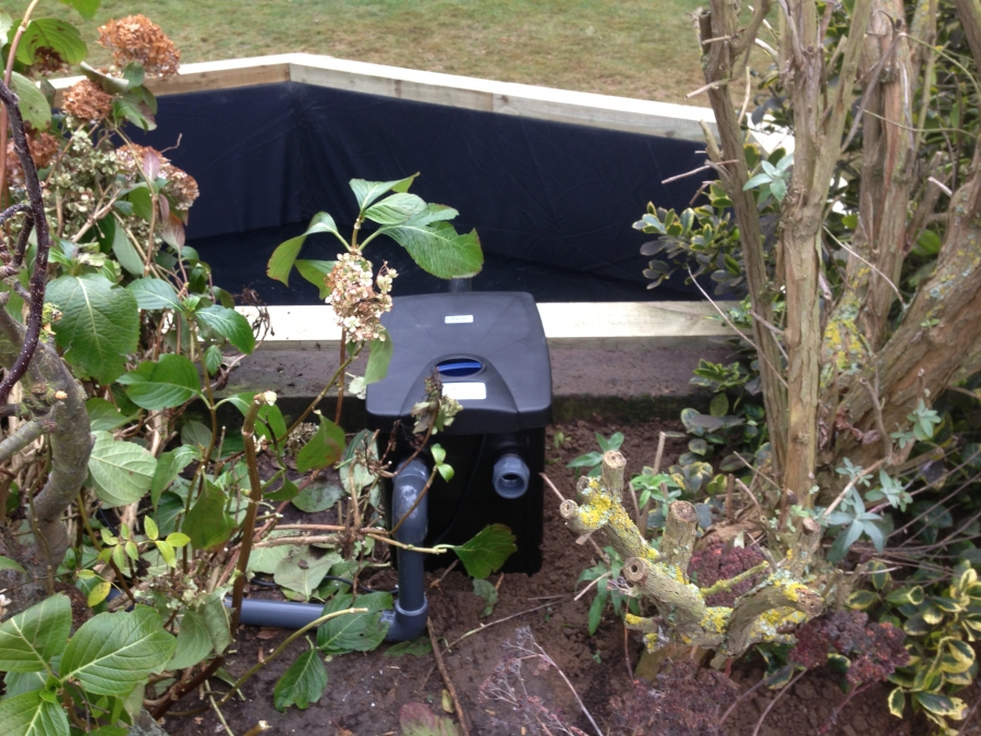 Railway sleeper pond construction Bulmer Tye Essex